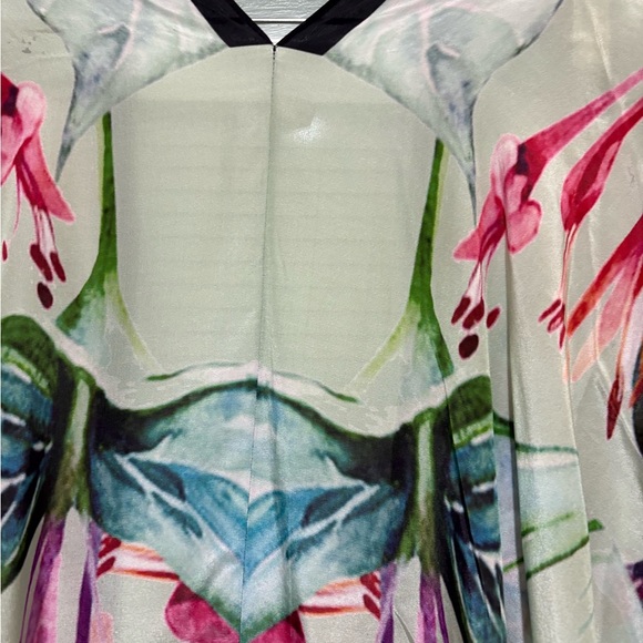 Soft surroundings Emerald Isle silk kimono floral tropical Sz Large / XL - Picture 5 of 8
